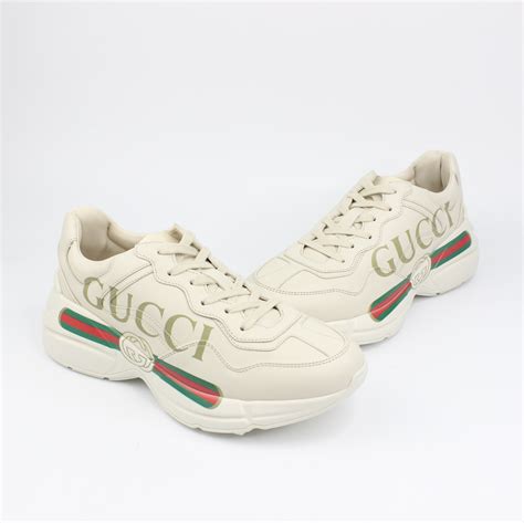 gucci rhyton-logo leather sneakers stores|Gucci rhyton sneakers price.